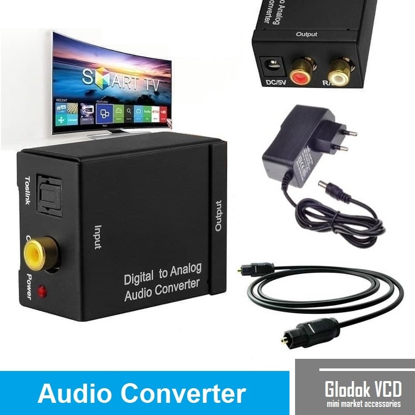 Converter Audio Digital to Analog - Optical / Toslink to 2 RCA