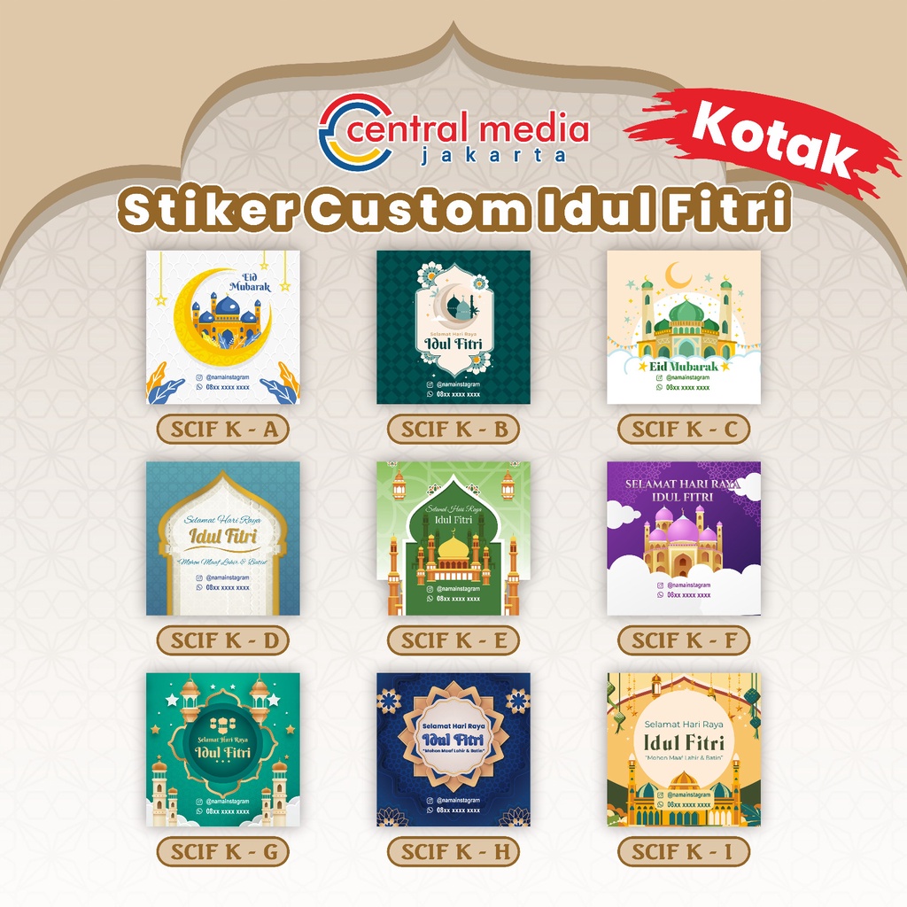 

Sticker Idul Fitri Kotak CUSTOM Stiker Label Hampers Lebaran