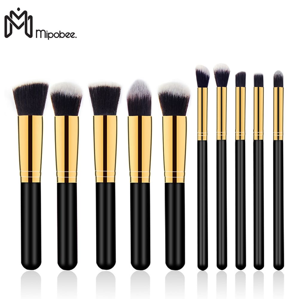 Mipobee Kuas Make Up Set Brush 10In1 Aplikator Make Up