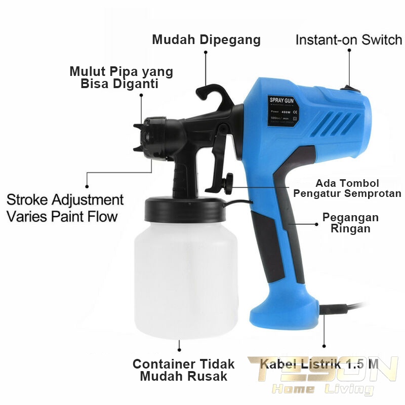 alat cat semprot listrik 400W 800ml, mesin cat semprot listrik, jual sprayer elektrik alat cat dinding, mesin semprot spray gun/Alat Semprotan Cat