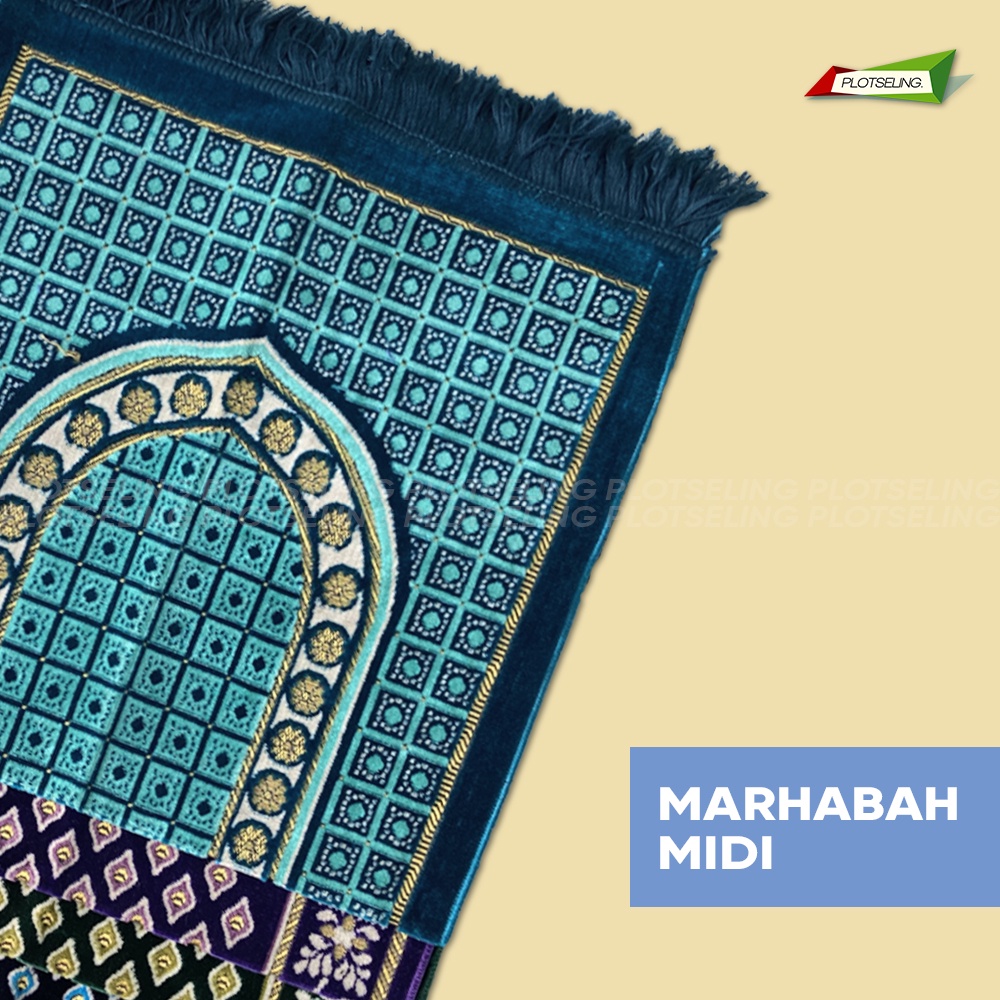 Sajadah Turkey Tebal MARHABBA Midi Ukuran 53 x 105 cm Sajadah Turki Motif Dewasa Sejadah Travel Sholat