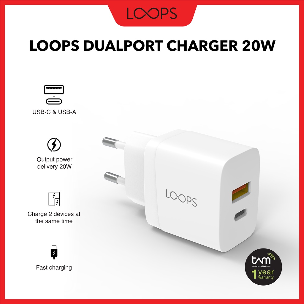 LOOPS DualPort Charger 20W