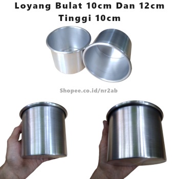 Cetakan kue loyang bulat press 10cm dan 12cm tinggi 10cm