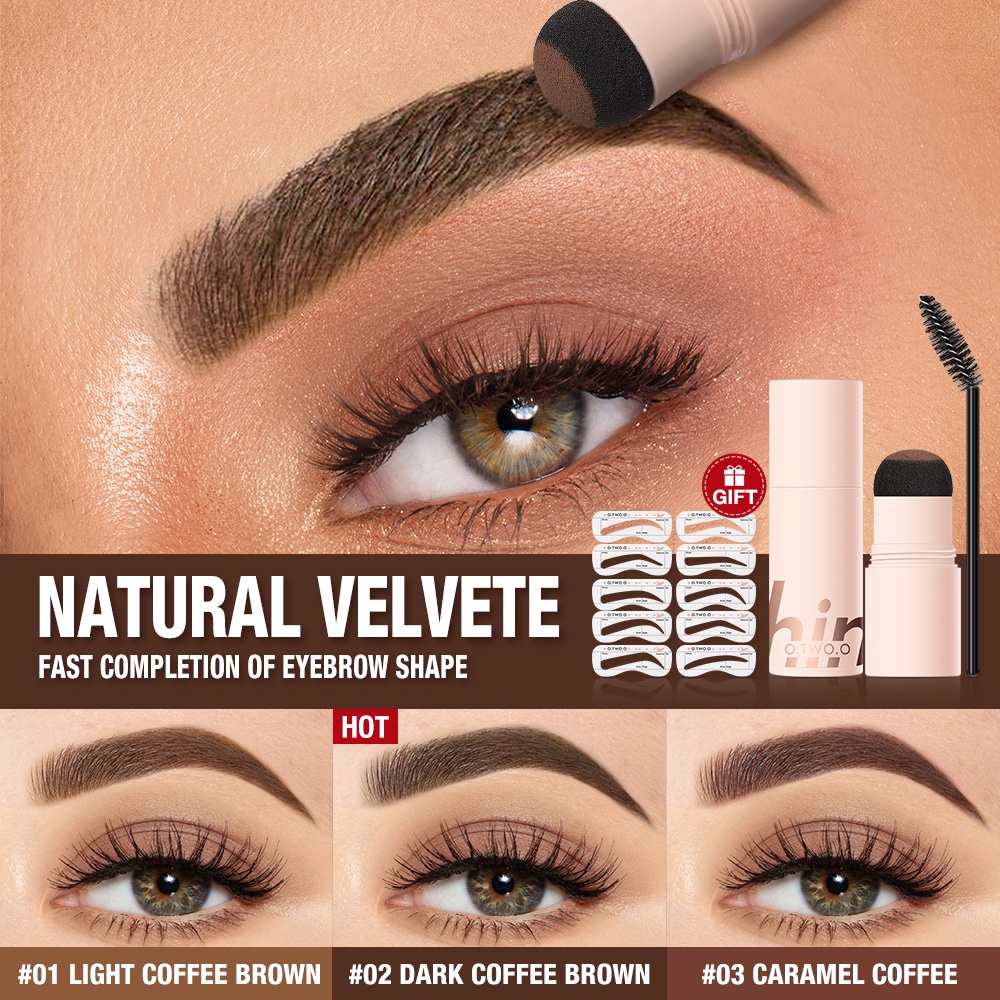 ★ BB ★ O.TWO.O Lasting Browfun Cushion Eyebrow Powder - Play Brow Color Cushion Brow Powder - Eyebrow Cushion Stamp Waterproof | O TWO O