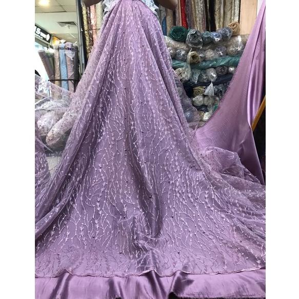 ♠  Kain bahan tille akar padi mutiara / bahan brokat kebaya ( tile padi).