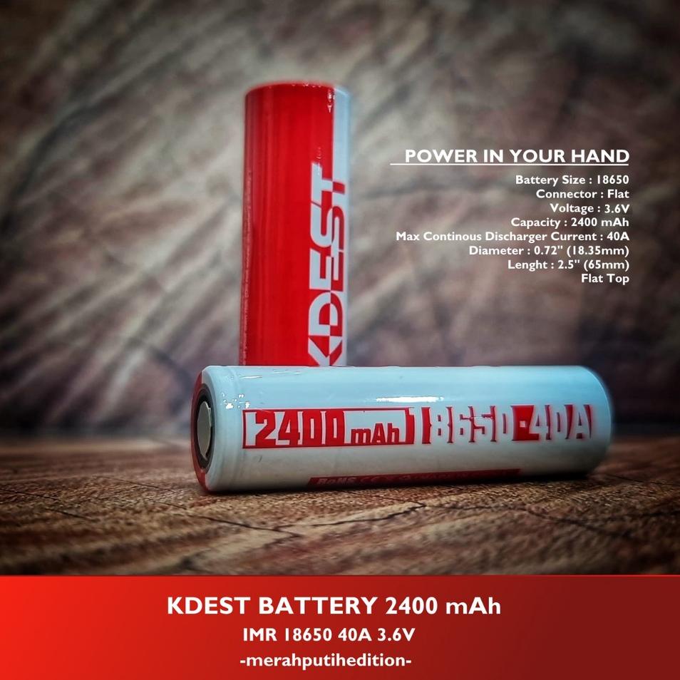 Jangan Sampai Kehabisan❄️ Baterai KDEST 2400mAh 18650 40A Authentic - 1PCS