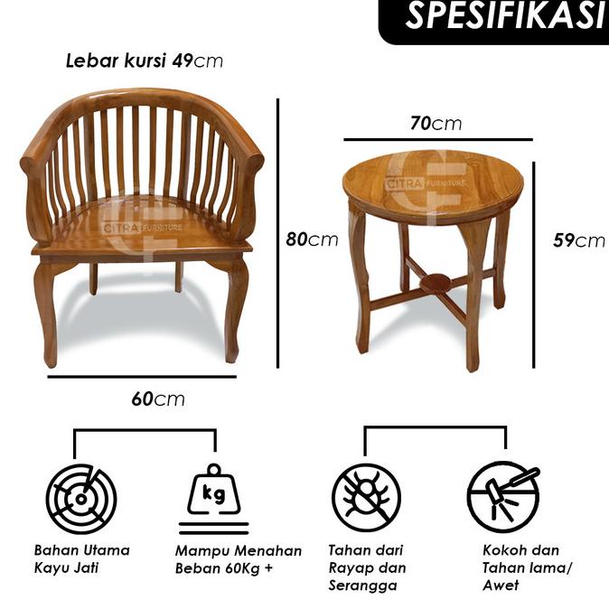 Kursi Teras Jati 2 Kursi | Betawi| Lenong | Doel | Jepara