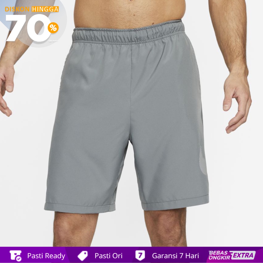 Celana Nike Dri-FIT Men's Flex Woven Graphic Fitness Shorts - Grey