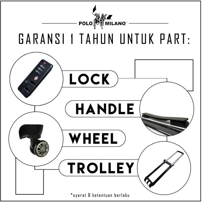 Koper Hardcase Polo Milano 28 Inch 728171 Garansi Part