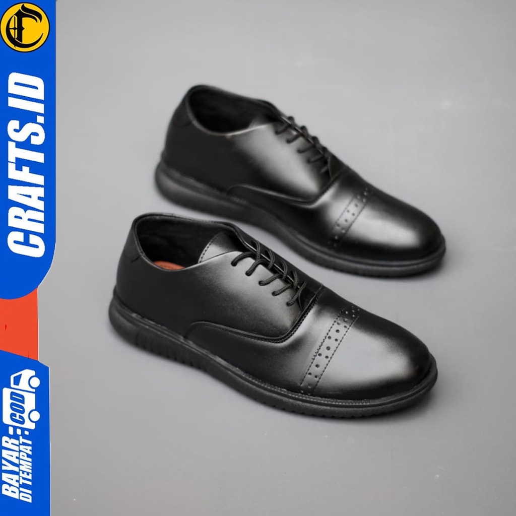 Sepatu Formal Pantofel Docmart Pria Low Boots Hitam Kerja Pria Crafts Abys