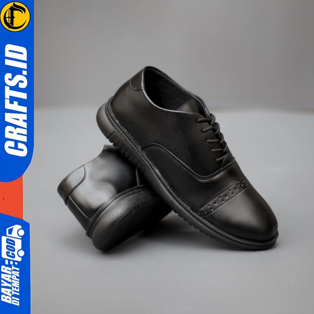 Sepatu Formal Pantofel Docmart Pria Low Boots Hitam Kerja Pria Crafts Abys