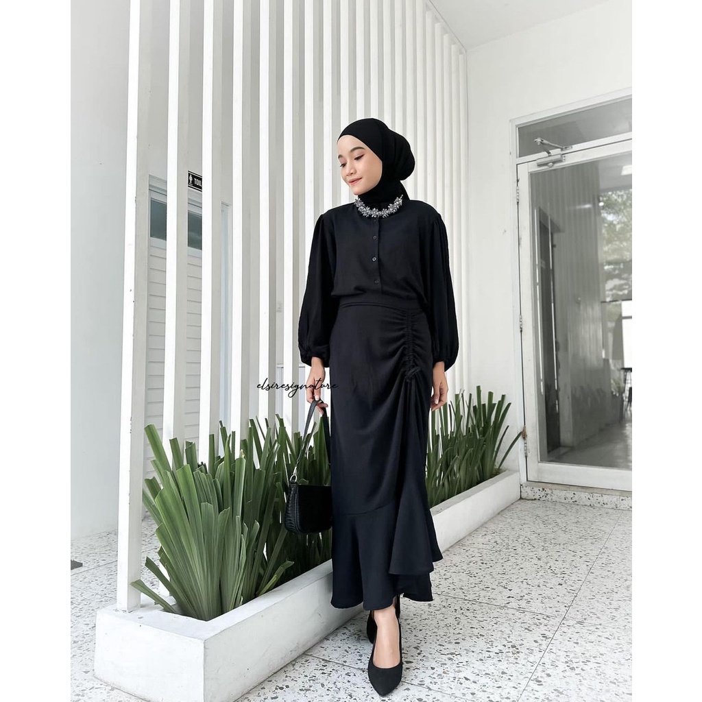 one set kekinian/ setelan wanita kekinian/ baju kantor wanita korea/ setelan terbaru baju
