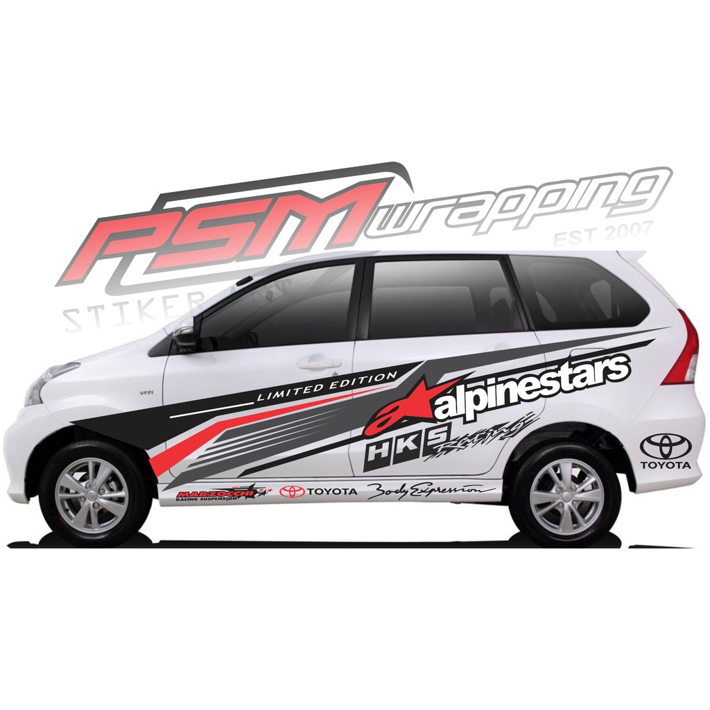 sticker list body mobil avanza xenia