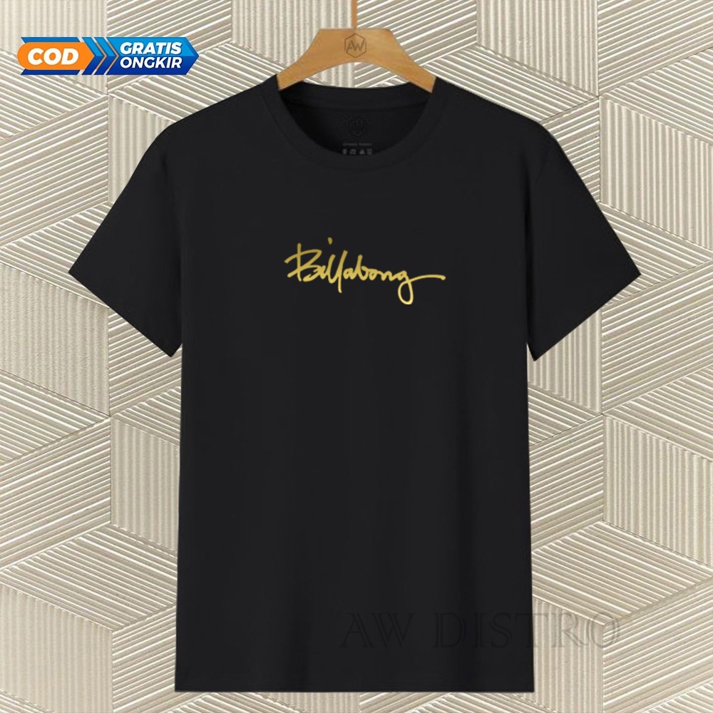 COD Baju Kaos Distro BlBg Text Gold Premium Quality Lengan Pendek