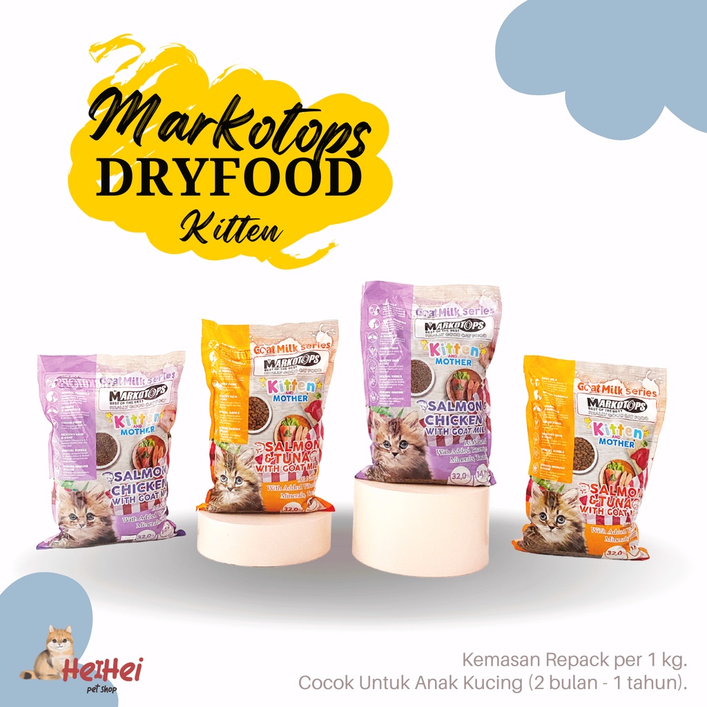 Markotops Kitten Mother Dryfood Repack 1 kg - Makanan Induk Anak Kucing Cat Dryfood