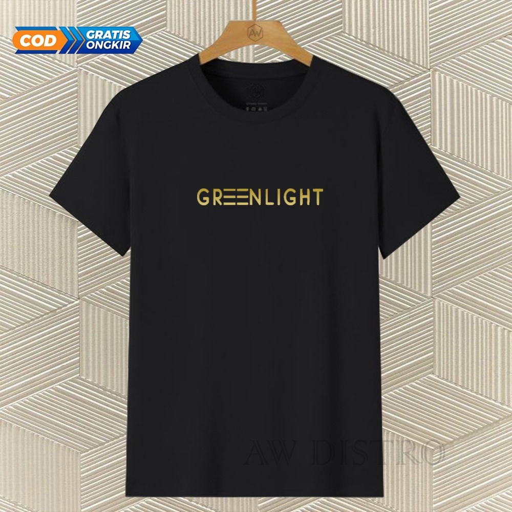 COD Baju Kaos Distro Gr3n Long Text Gold Premium Quality Lengan Pendek