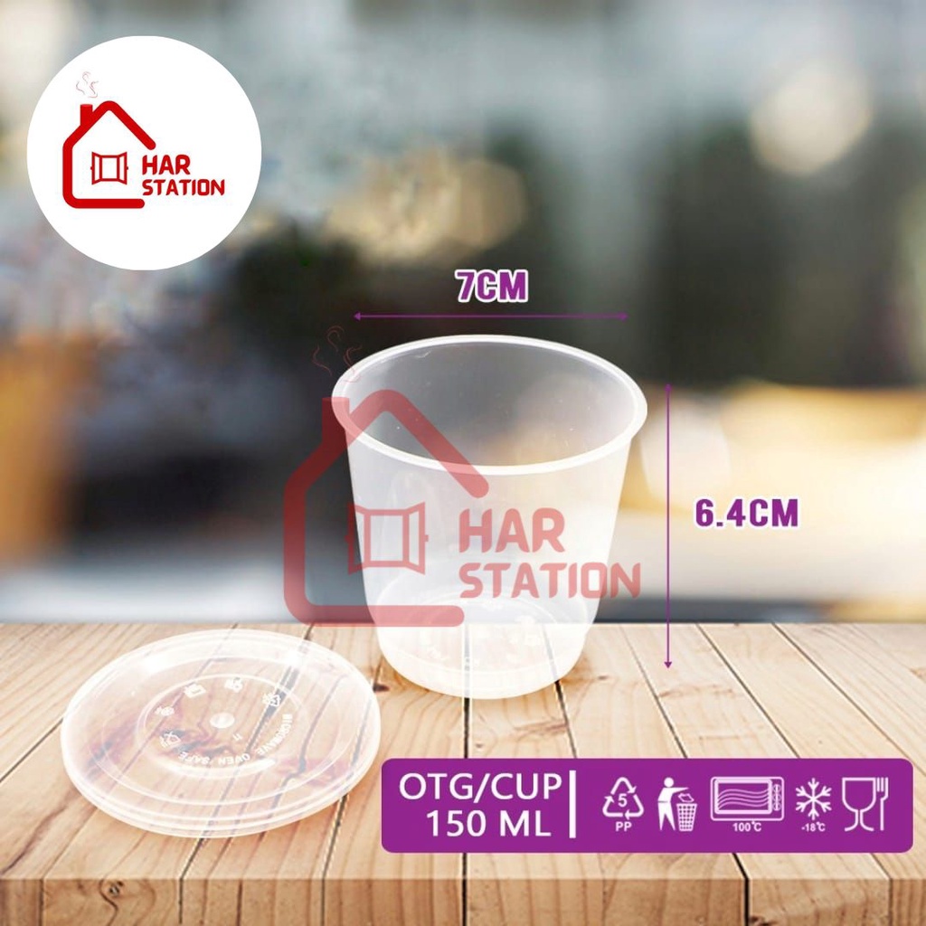 HAR STATION (HARGA 1 BKS=25SET) MANGKOK SAUS MEREK OTI THINWALL 150ML REUSEABLE FOODGRADE TAKE AWAY 