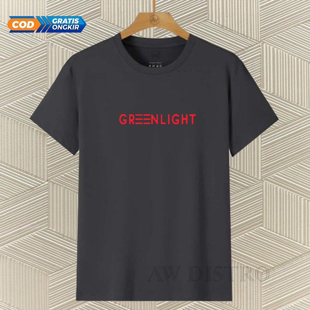 COD Baju Kaos Distro Gr3n Long Text Merah Premium Quality Lengan Pendek