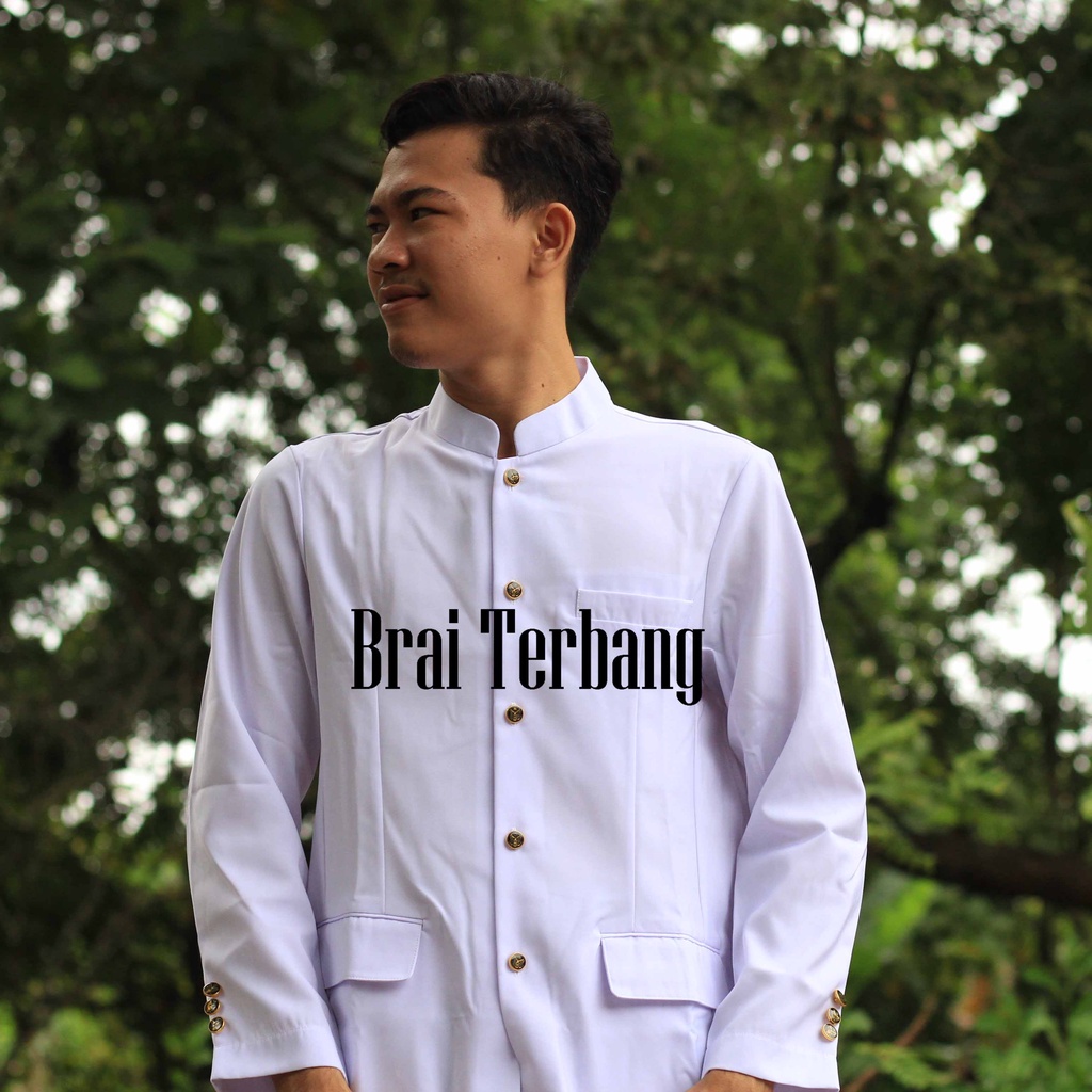 Jasko baju koko kemeja muslim putih polos. BISA COD
