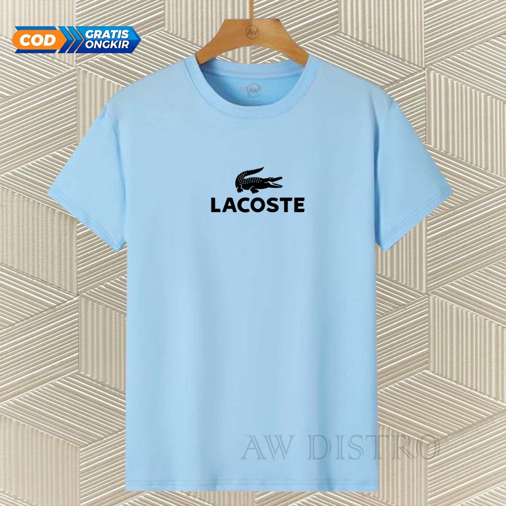 COD Baju Kaos Distro Lct Text Hitam Premium Quality Lengan Pendek