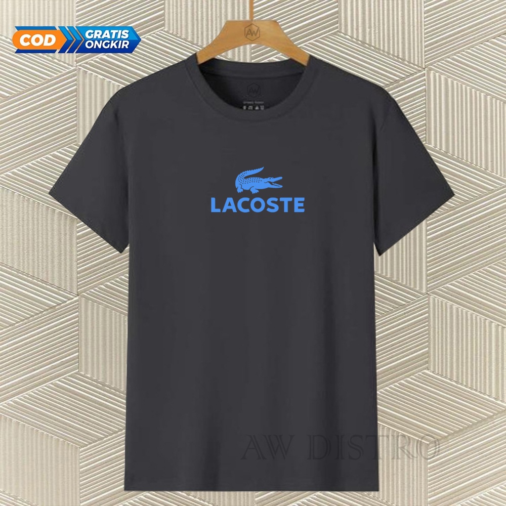 COD Baju Kaos Distro Lct Text Sky Blue Premium Quality Lengan Pendek