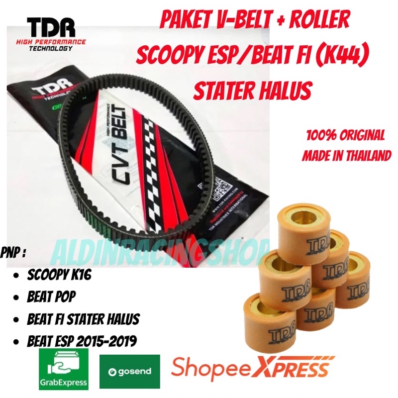 V-Belt Venbel Panbelt Fanbelt+ Roller Beat Fi ESP/Scoopy FI Esp Stater Halus TDR Racing Roller TDR V