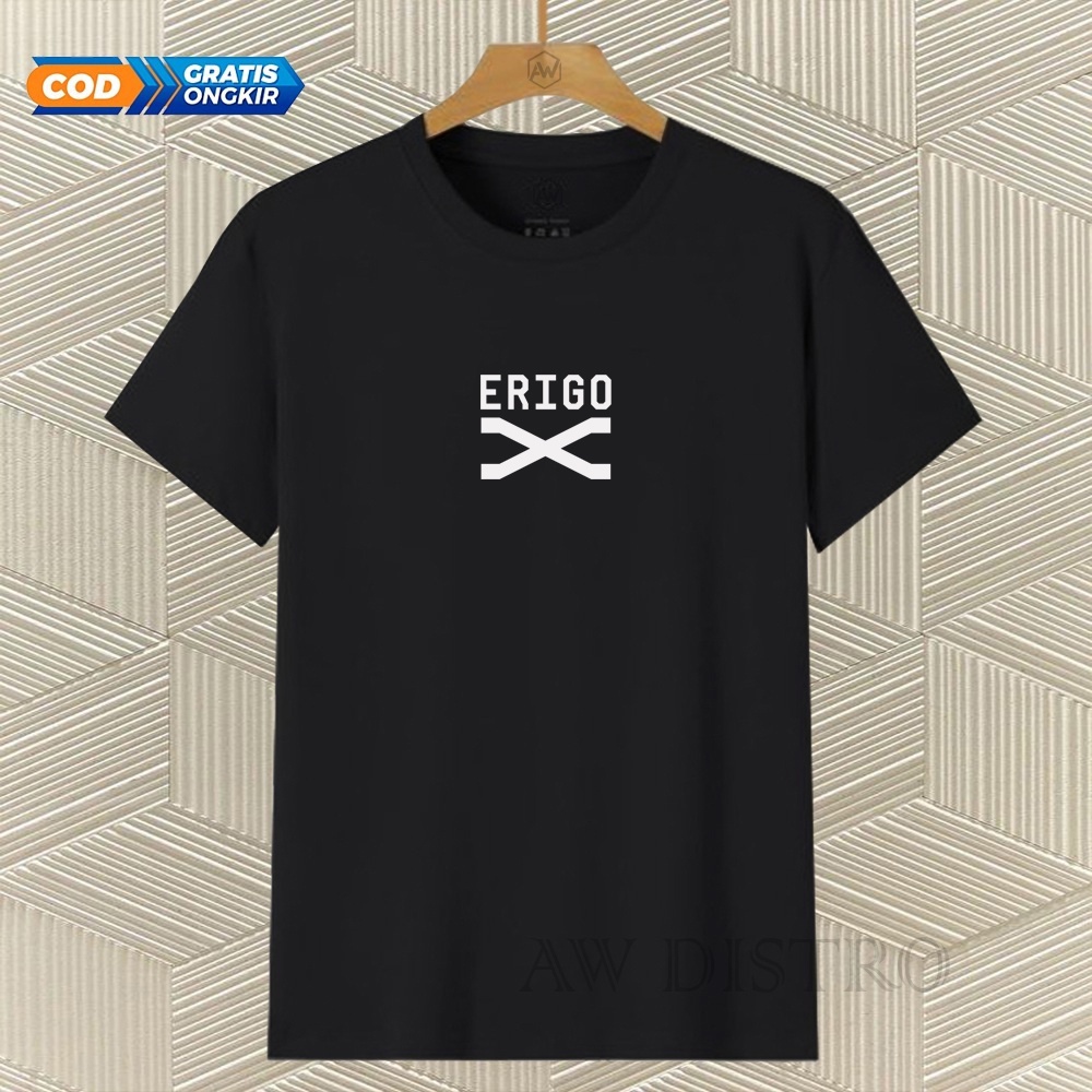 COD Baju Kaos Distro Eri X Text Putih Premium Quality Lengan Pendek