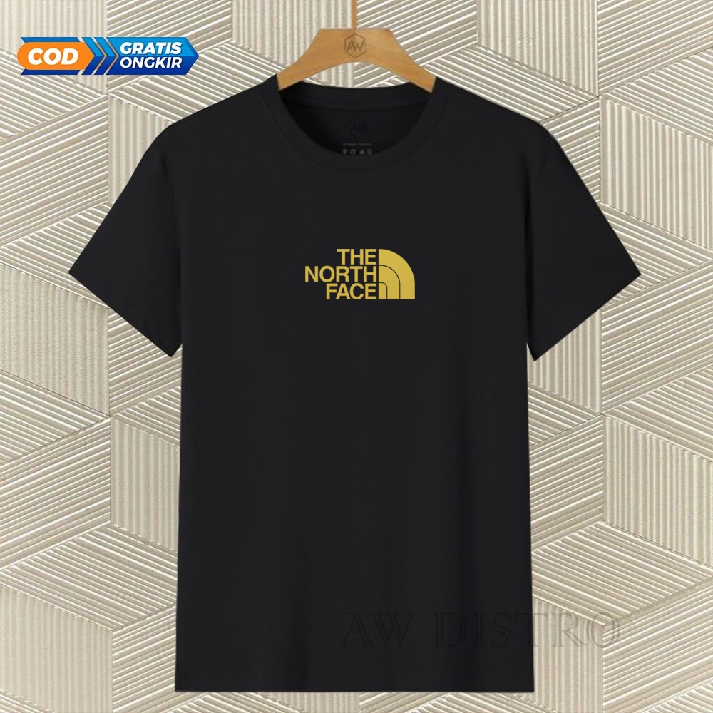 COD Baju Kaos Distro Tnf Text Gold Premium Quality Lengan Pendek