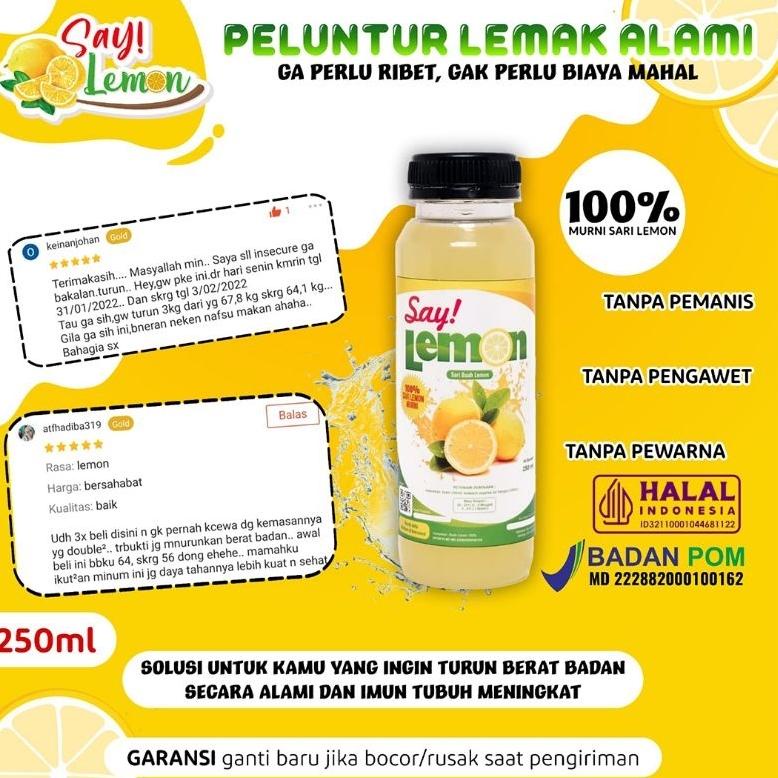 

♠ Saylemon BPOM Sari Jus juice Air Lemon Peras Asli Ori Original 100% Murni Fresh Segar Sehat Menyehatkan Daya Tahan Tubuh Diet Detox Detoks Langsing Pelangsing Melangsingkan 250 ml