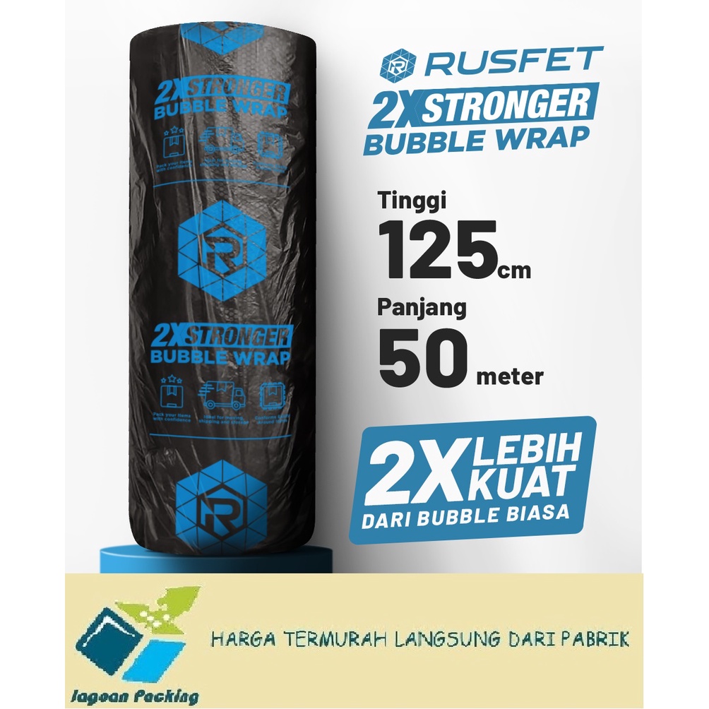 BUBBLE WRAP ROLL HITAM / BENING SPESIAL RUSFET 125 cm x 50 M ( 3 kg )