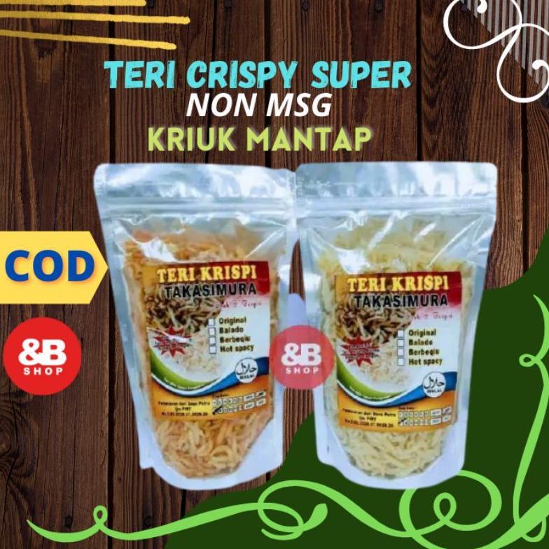 

♠ teri nasi | lauk kering teri crispy siap saji 100 gram original/balado/berbeque/pedas/jagung bakar | seafood