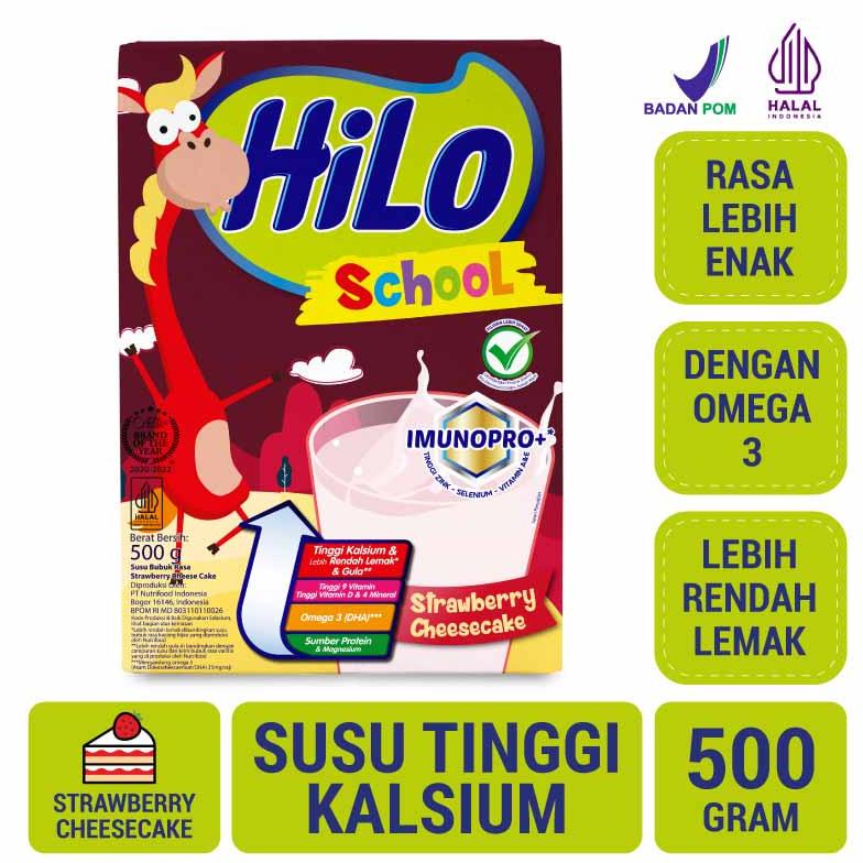 

《packingaman》 HiLo School Strawberry Cheesecake 500 gram - Susu Tinggi Kalsium Lebih Rendah Lemak