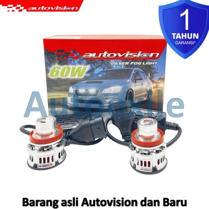 autovision laser fog light led h8 h11 h16 putih mini lampu kabut mobil