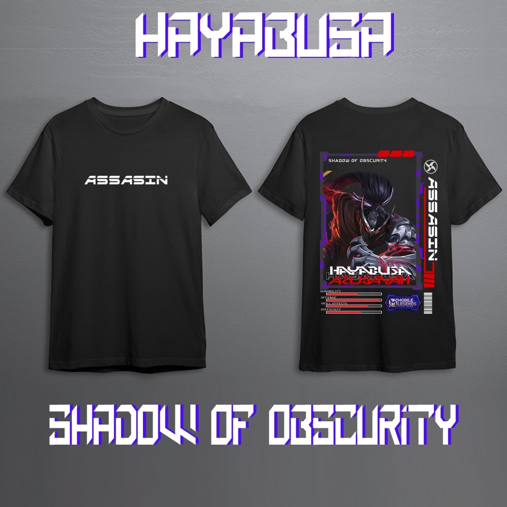 KAOS MOBILE LEGEND HAYABUSA SKIN EPIC, STAR, ELIT, SKIN 11 KAOS HAYABUSA MOBILE LEGEND ASSASIN SKIN 