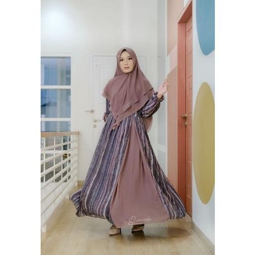 Alana Sintya Gamis Set Hijab Syari Ori Bermerks