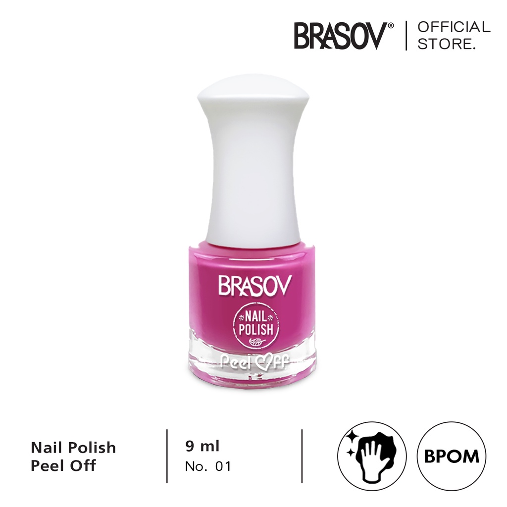 𝐑𝐀𝐃𝐘𝐒𝐀 - BRASOV Kutek Cat Kuku 9 ml Nail Polish Peel Off Kutex Shade 01-25 Peel Off Kupas