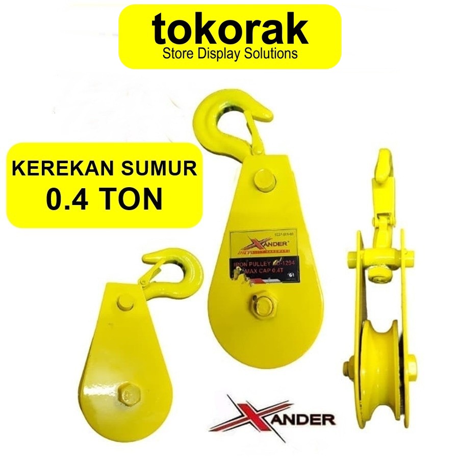 XANDER KEREKAN SUMUR 0.4 TON KATROL KAPAL PULLEY BLOCK TIMBA SUMUR