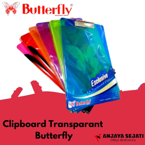

Clipboard Transparant Kupu-kupu Butterfly | Papan Dada | Satuan
