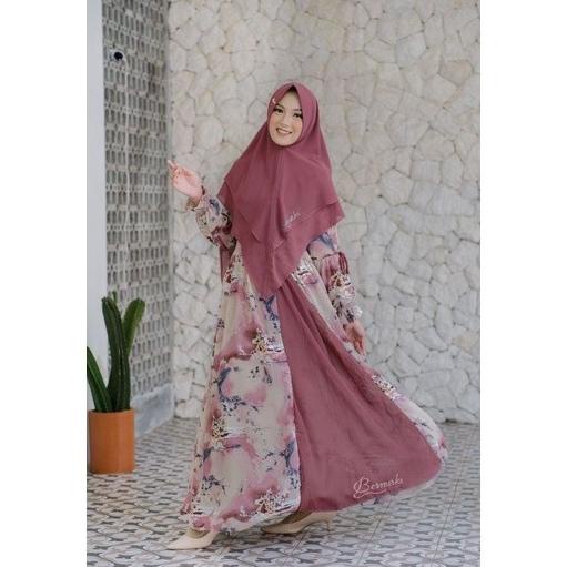 Alana Aluna Gamis Syari Set Hijab By Bermerks Original