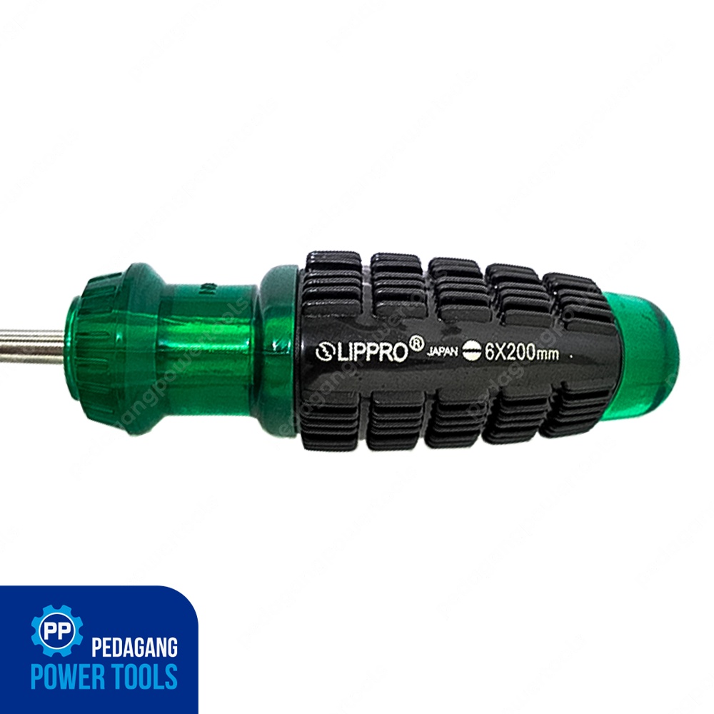 LIPPRO OBENG MINUS 8 INCH GAGANG KARET SL6 X 200 MM SCREWDRIVER MIN