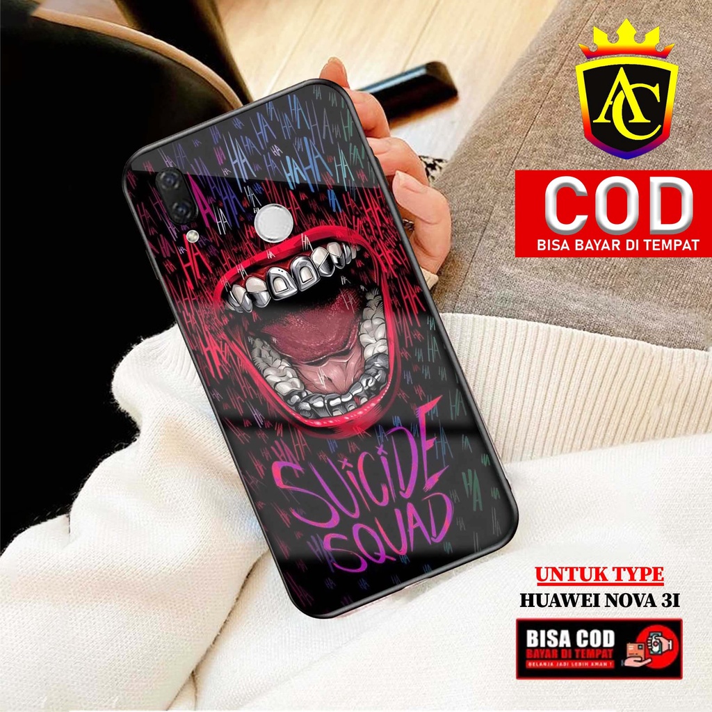Case Huawei Nova 3i - Aneka Case - [ KLR ] Softcase Glass - Hardcase Glossy - Fashion Case hp Huawei