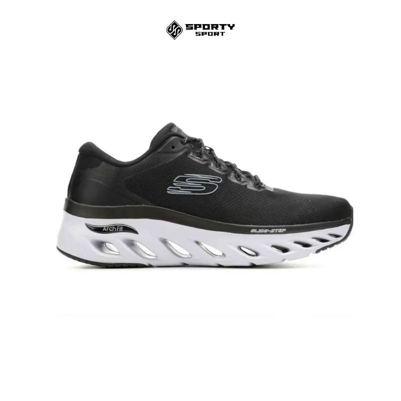SEPATU LARI PRIA SKECHERS ARCH FIT GLIDE-STEP-HIGHLIGHTER ( 232321/BLK)