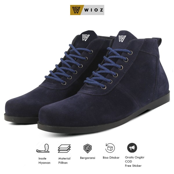 Wioz Sepatu Kasual Pria W 42857 Boots Kuliah Kerja - Navy