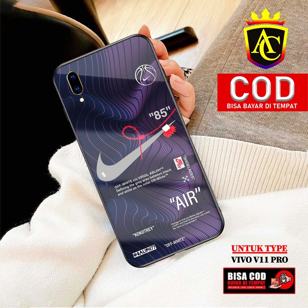 Case Vivo V11 Pro - Aneka Case - [ NKE ] Softcase Glass - Hardcase Glossy - Fashion Case hp Vivo V11