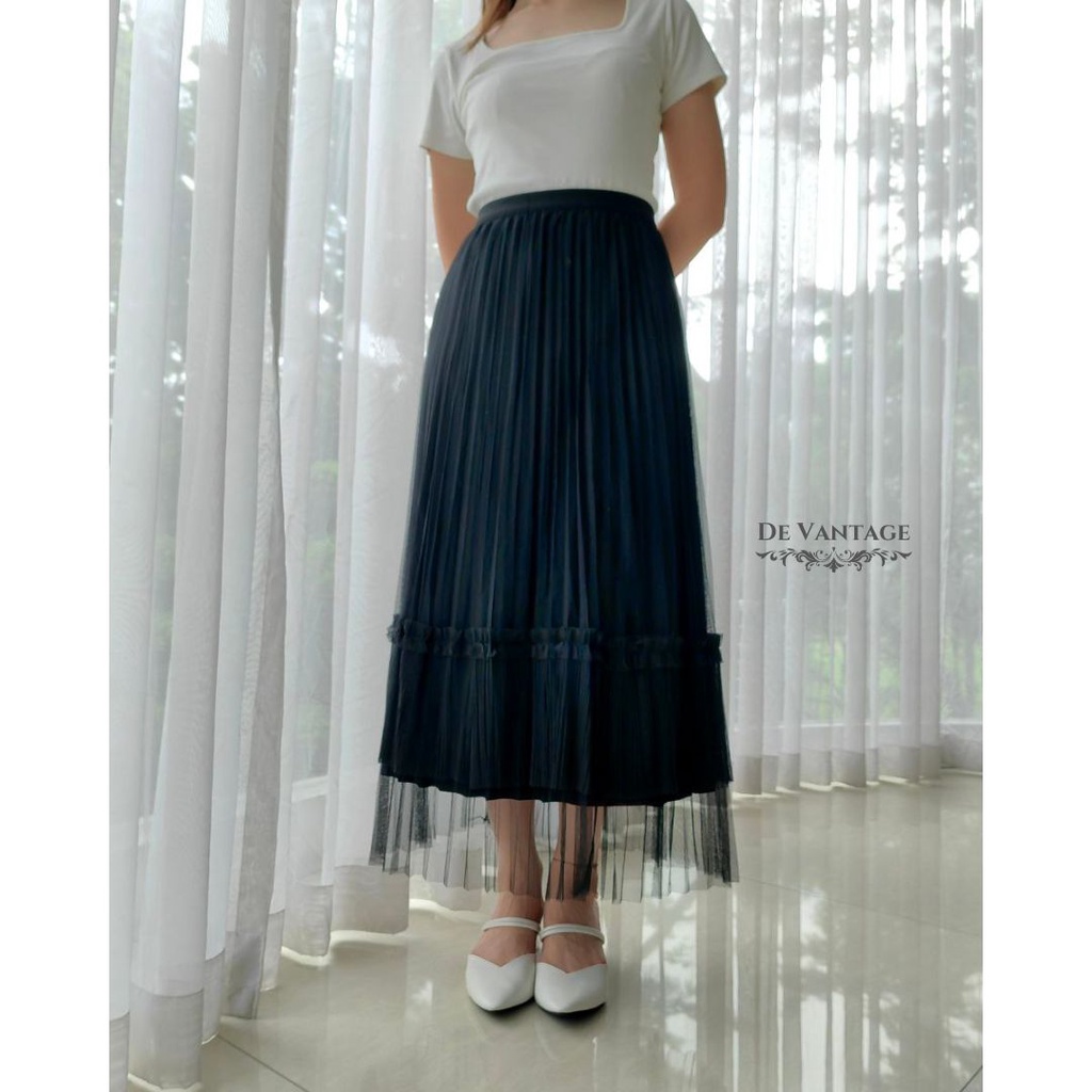 Rok Tutu Bolak Balik dengan Tile Kombinasi / Rok Tile Bludru Panjang / Reversible Tulle Velvet Skirt