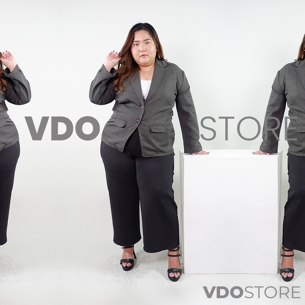 BLAZER JUMBO WANITA PREMIUM - LD 110 118 120 124 - 4XL 5XL 6XL -  ATASAN KERJA JAS KANTOR JUMBO BIG SIZE PAKAIAN BLAZER PLUS SIZE JUMBO WANITA FORMAL 4L 5L 6L 7L CEWEK BLEZER BLEZZER SIDANG SKRIPSI OUTER SET DOKTER LAB CELANA VDOSTORE