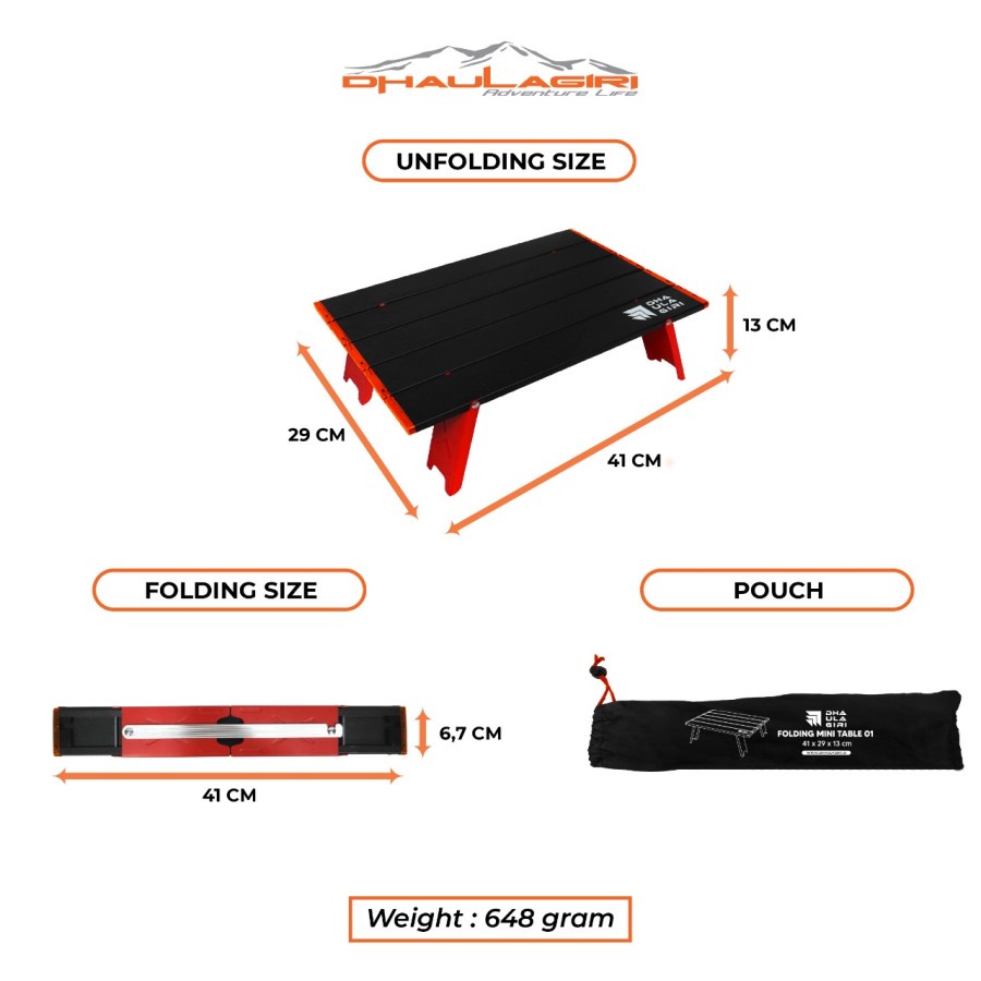 Meja Lipat Dhaulagiri Folding Mini Table 01