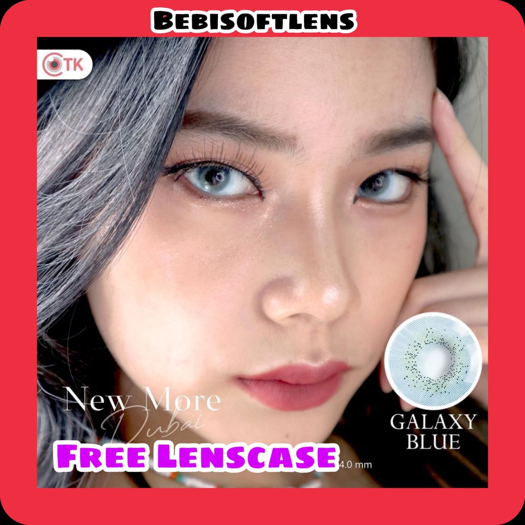 Softlens New More Dubai DIA 14.50mm BROWN BLUE (-3.25 s/d -6.00) / Softlense / CTK CARAMEL PASTEL Lensa Kontak