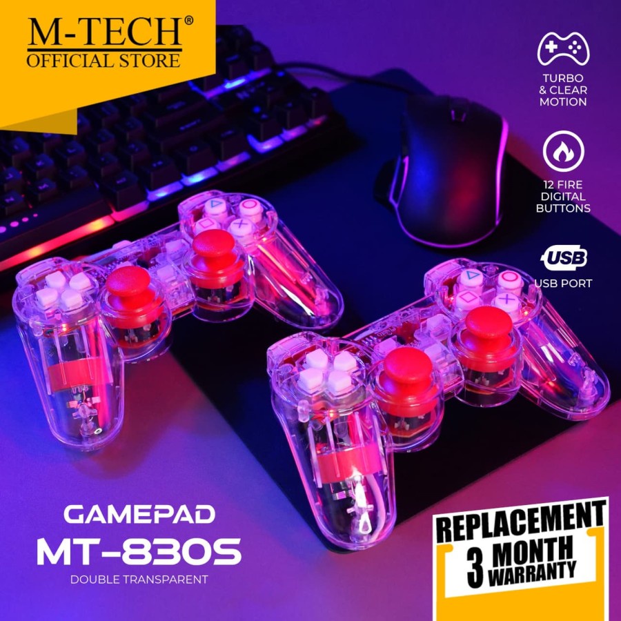 Gamepad Double Transparan / Joystik / Stick Laptop &amp; PC