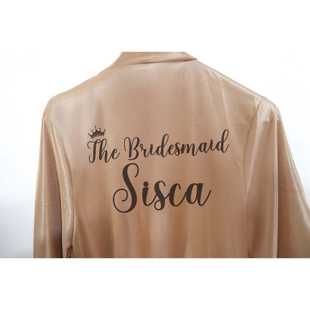 Jasa Print Sablon Nama Kimono Bridesmaid Wedding